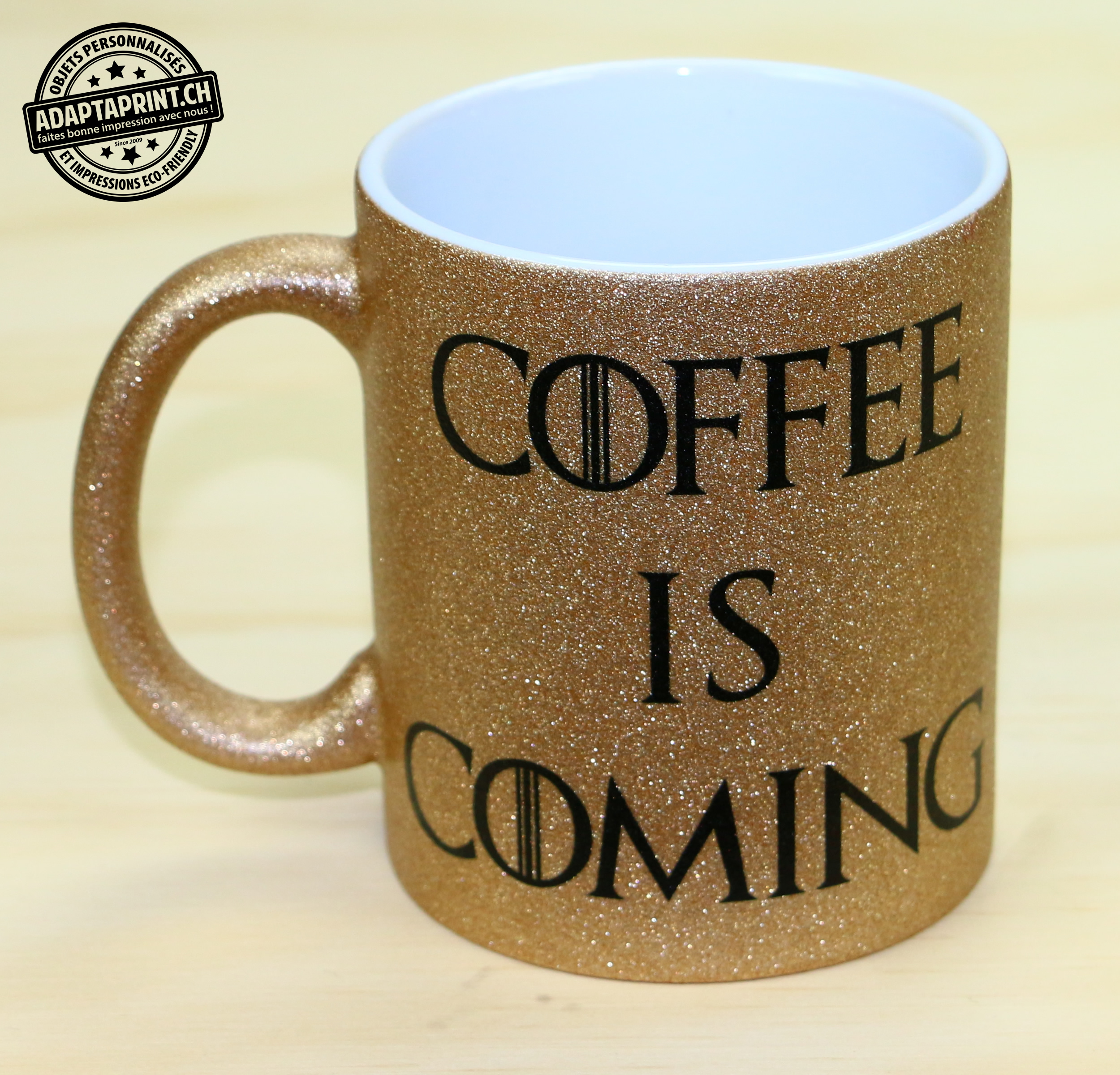 Mugs (grandes tasses) à paillettes personnalisés