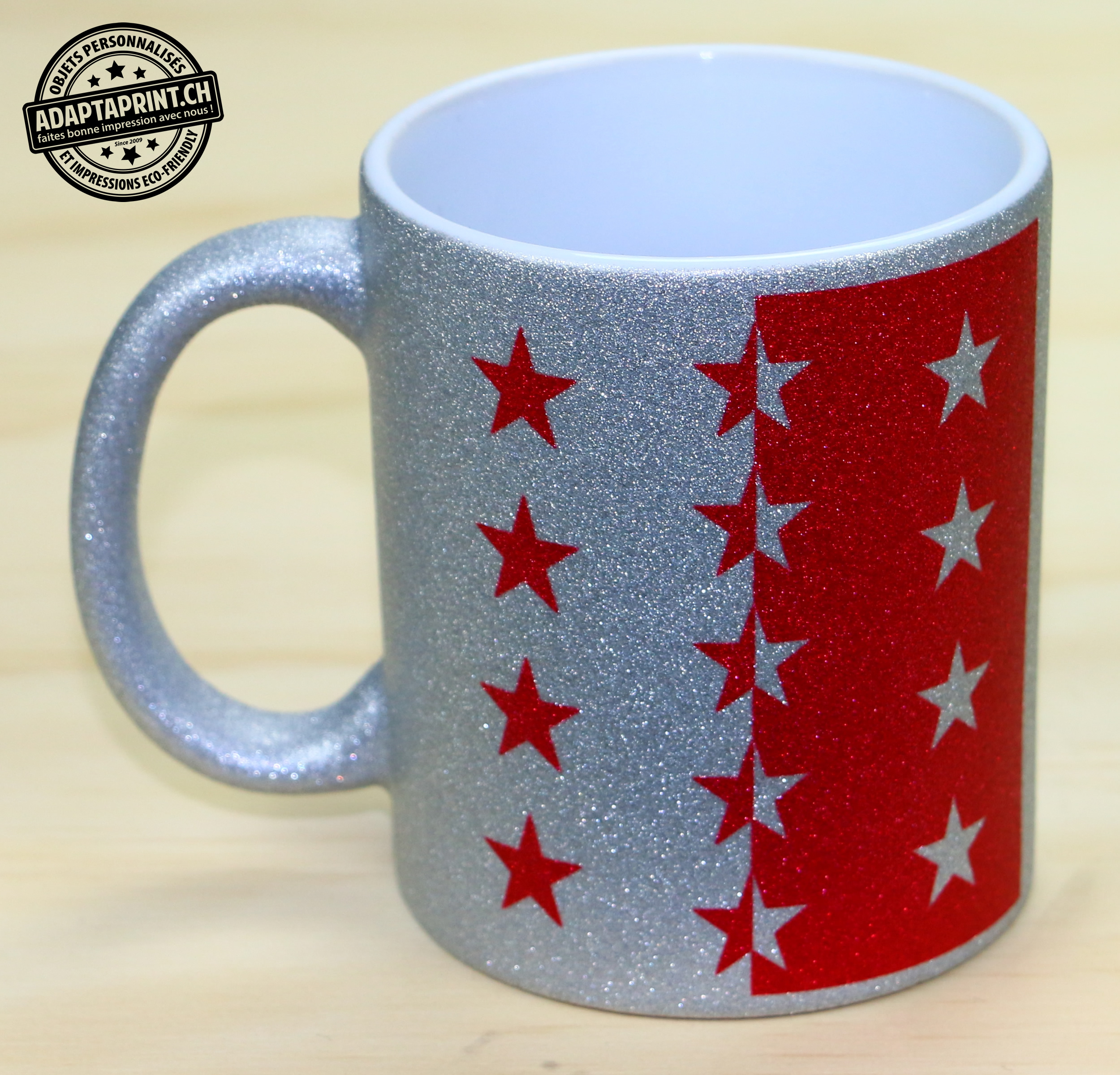 Mugs (grandes tasses) à paillettes personnalisés