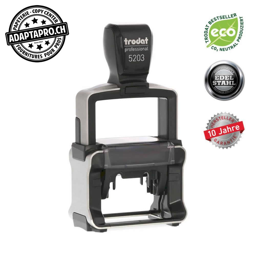 Trodat - Trodat5203C - Timbre complet - Trodat 5203 - 48 x 27mm - encre à choix (noir / bleu / rouge / vert)