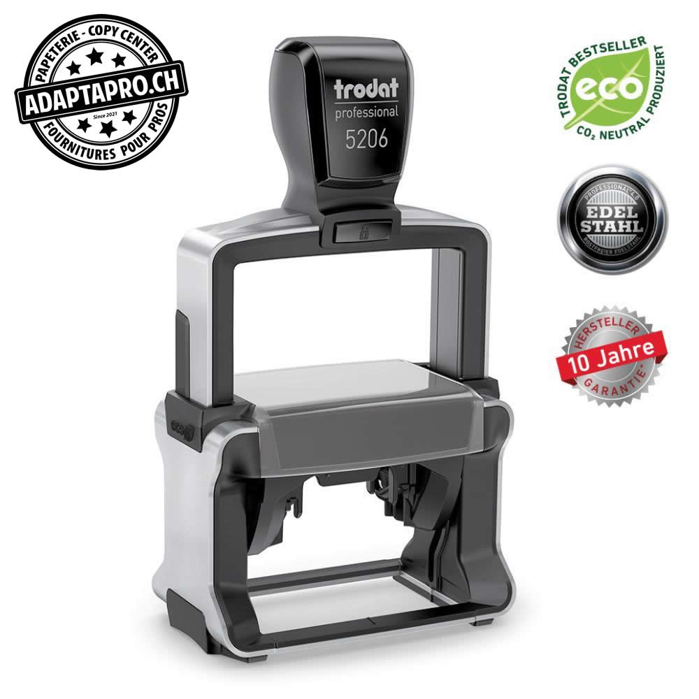 Trodat - Trodat5206C - Timbre complet - Trodat 5206 - 55 x 32mm - encre à choix (noir / bleu / rouge / vert)